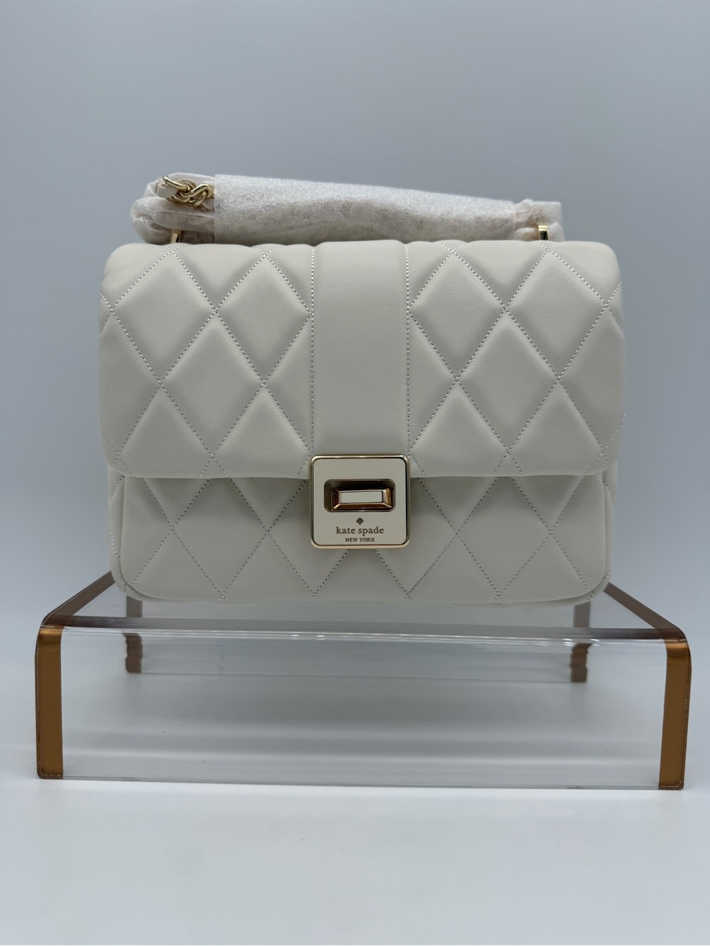 Kate Spade Carey Quilted Small Flap Crossbody Meringue